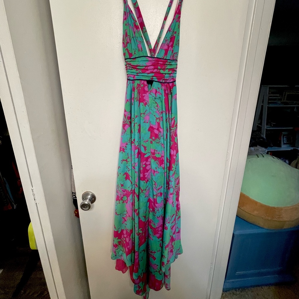 Bright colored, strappy Freepeople dress